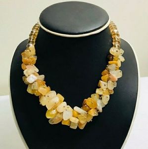 NEW Handmade Yellow Beaded Necklace